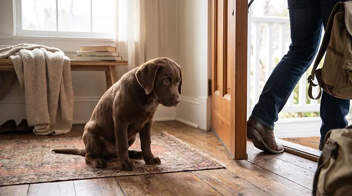 帮助幼犬建立健康的独立性：减少黏人行为的指南